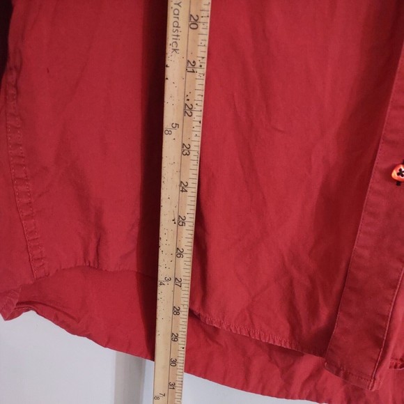 Cinch Shirt Large Solid Orange Button Up Long Sleeve Casual Western Men - Picture 4 of 7